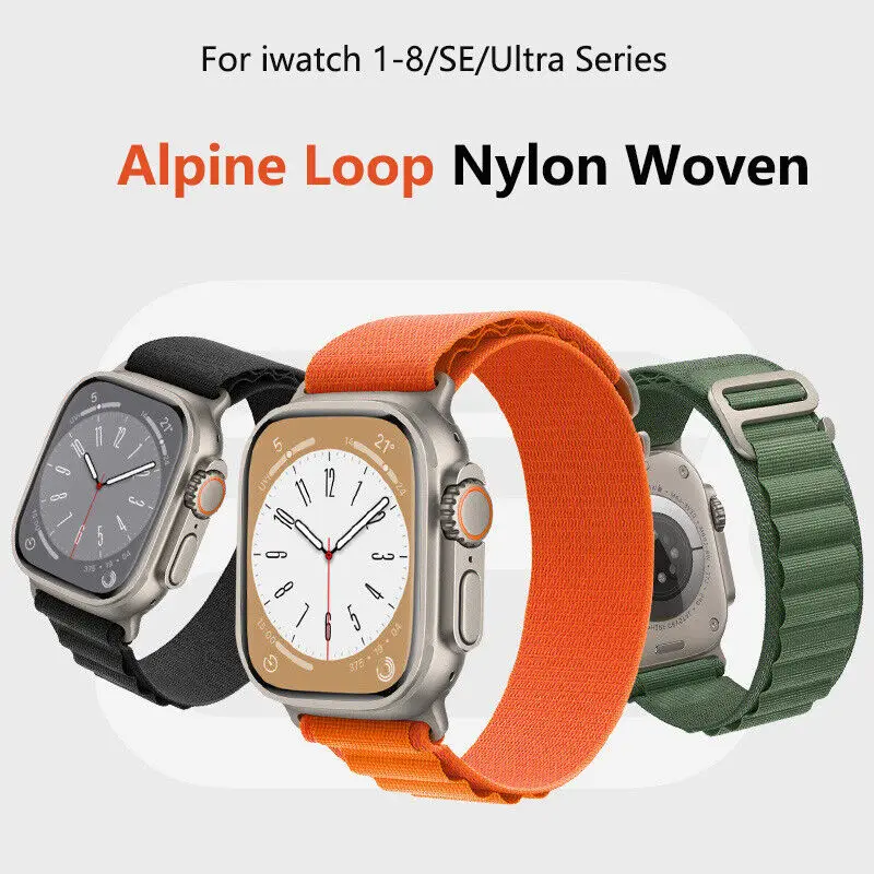 Alpine Loop Woven Strap Adjustable Sport Band for Apple Watch Ultra 49mm Strap iWatch 8 7 SE2 6 5 45mm 41mm 44mm 40mm 42mm 38mm