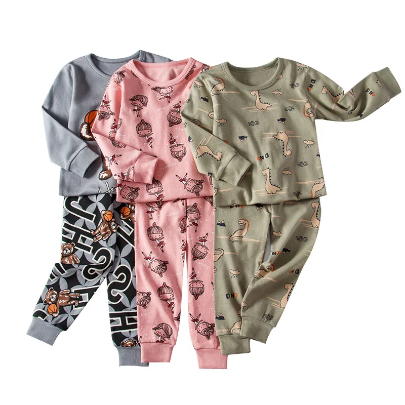 

Children's Pajamas Set 2pcs Cartoon Kids Sleepwear Baby Boys Clothes Sleep Suit Winter Cotton Pyjamas Infant Nightwear For Girls