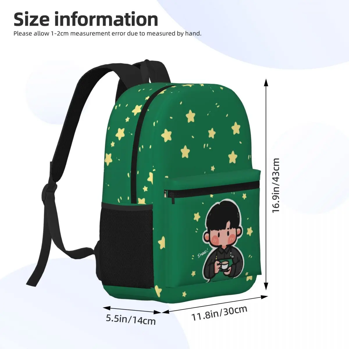 Starbucks-Green Star Comic Модный и модный удобный прочный студенческий рюкзак