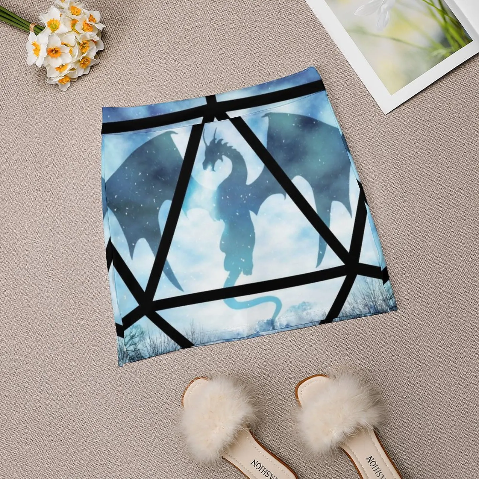 Женская юбка с синим небом ледяным драконом D20 летняя одежда Y2K модель 2022 года