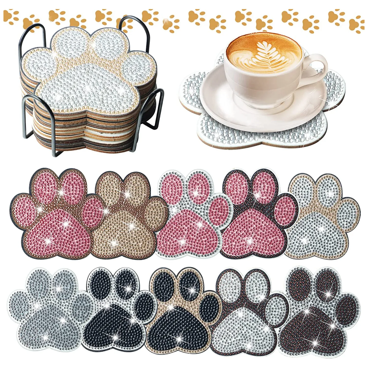 

Подставки в форме собачьей лапы с держателем для животных