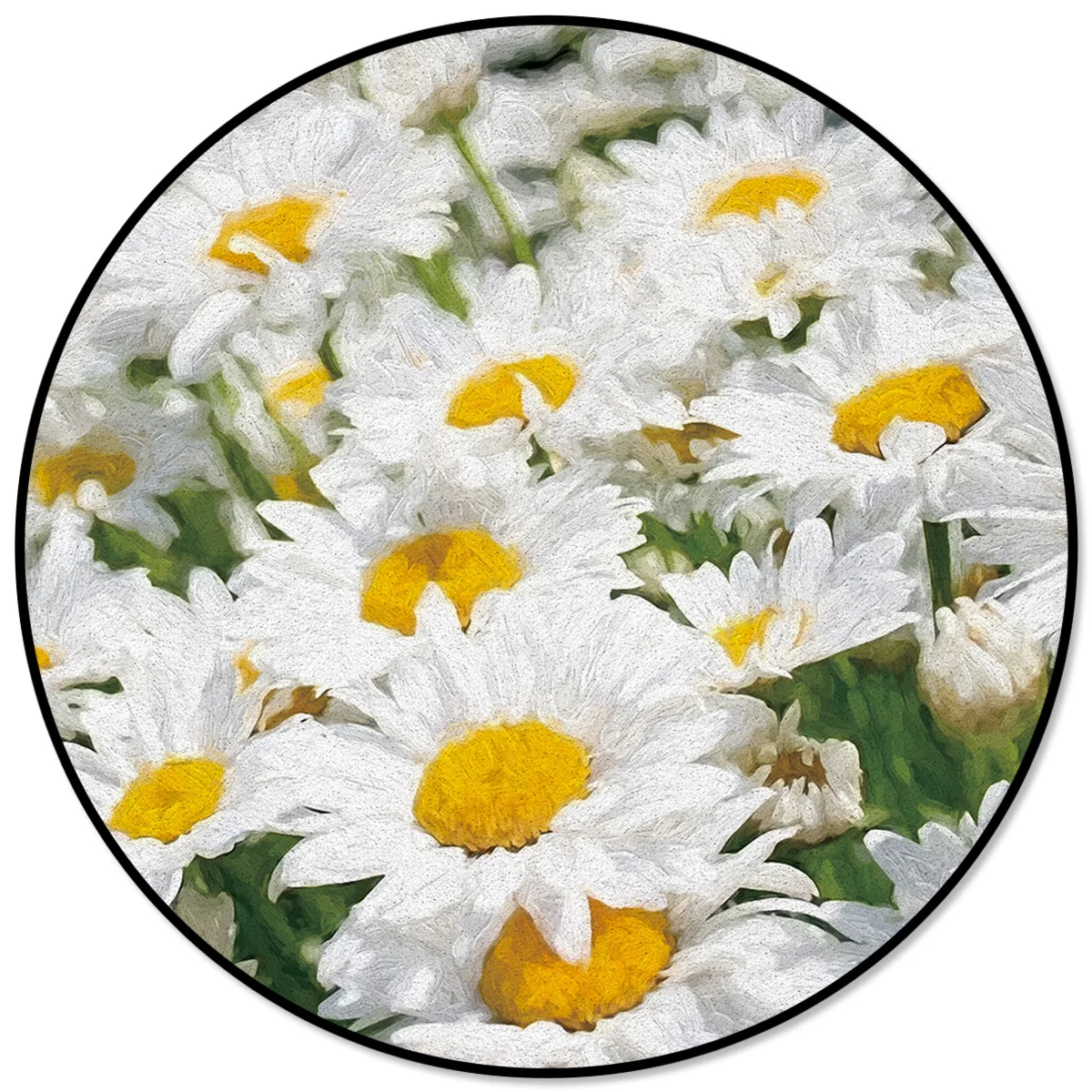 

Flower Bloom White Daisy Circle Rug Area Rug Large Carpets For Bed Room Rugs And Carpets For Home Living Room Bedroom Decor