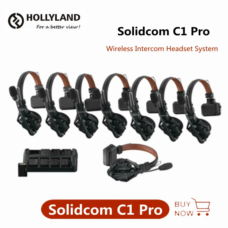 

Hollyland Solidcom C1 Pro 2-8S беспроводная гарнитура связи по внутренней связи с ENC дистанционным управлением, наушники-вкладыши, микрофон, 1100 футов