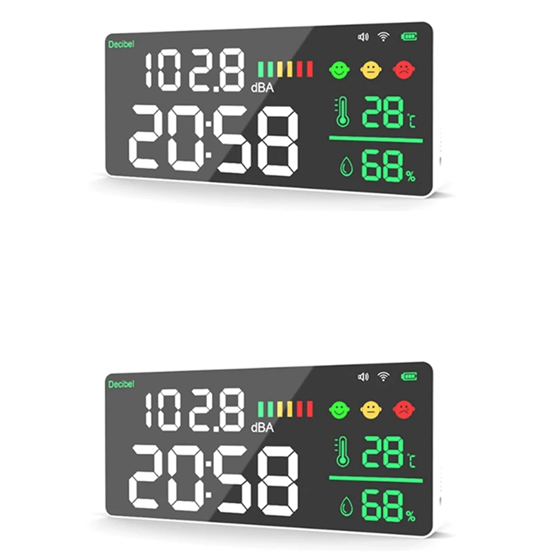 Цифровой децибел с Wi-Fi Настенный умный шумомер измеритель температуры и