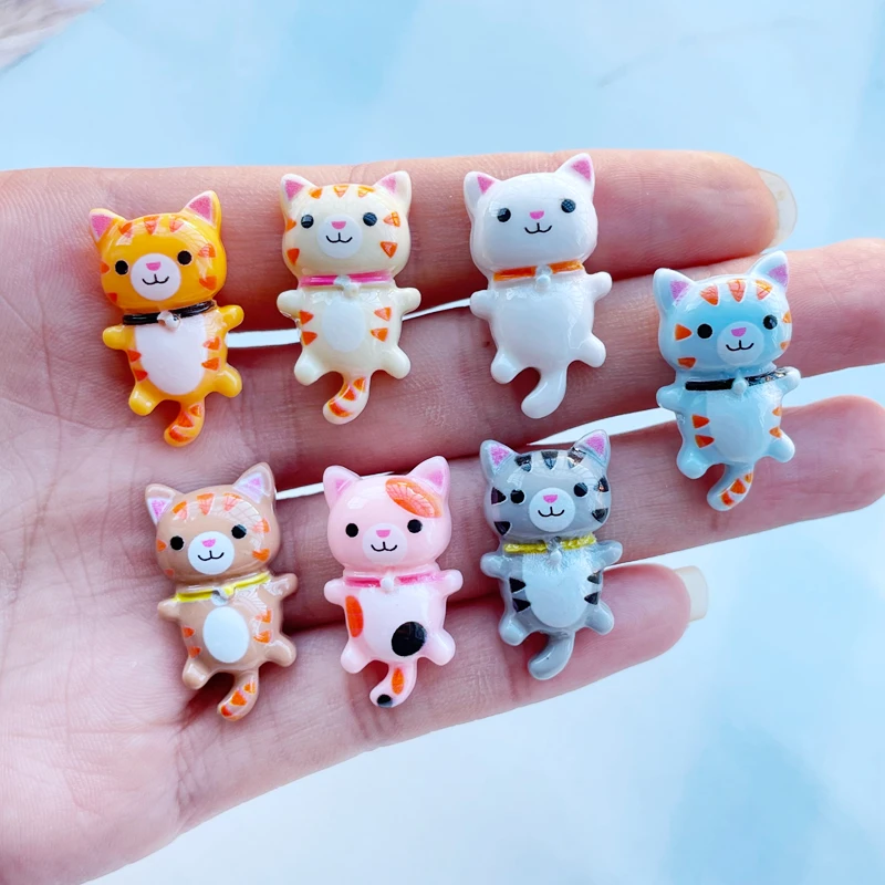 

14Pcs New Cute Resin Mini Cartoon Animal Cat Flat Back Cabochon Scrapbook Kawaii DIY Embellishments Accessories C74