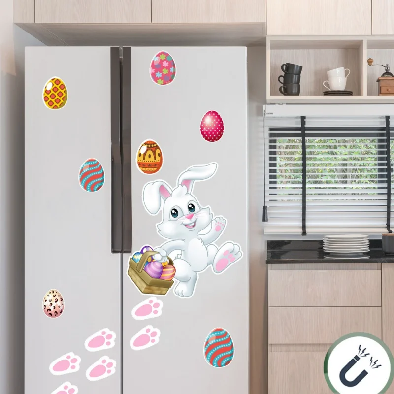 

[Home Decorations] Ct020 Easter Egg Rabbit St. Patrick's Day Magnetic Refridgerator Magnets Home Decorative Wall. Door Sticker