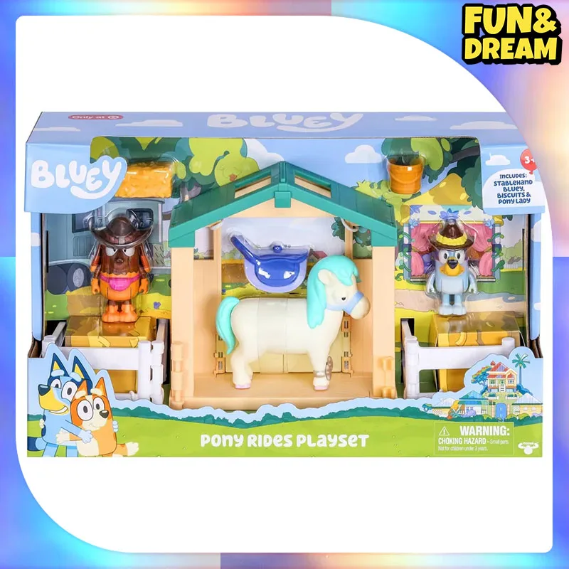 Bluey Play House Toy Pony Набор для верховой езды включает два куклы подарки на день