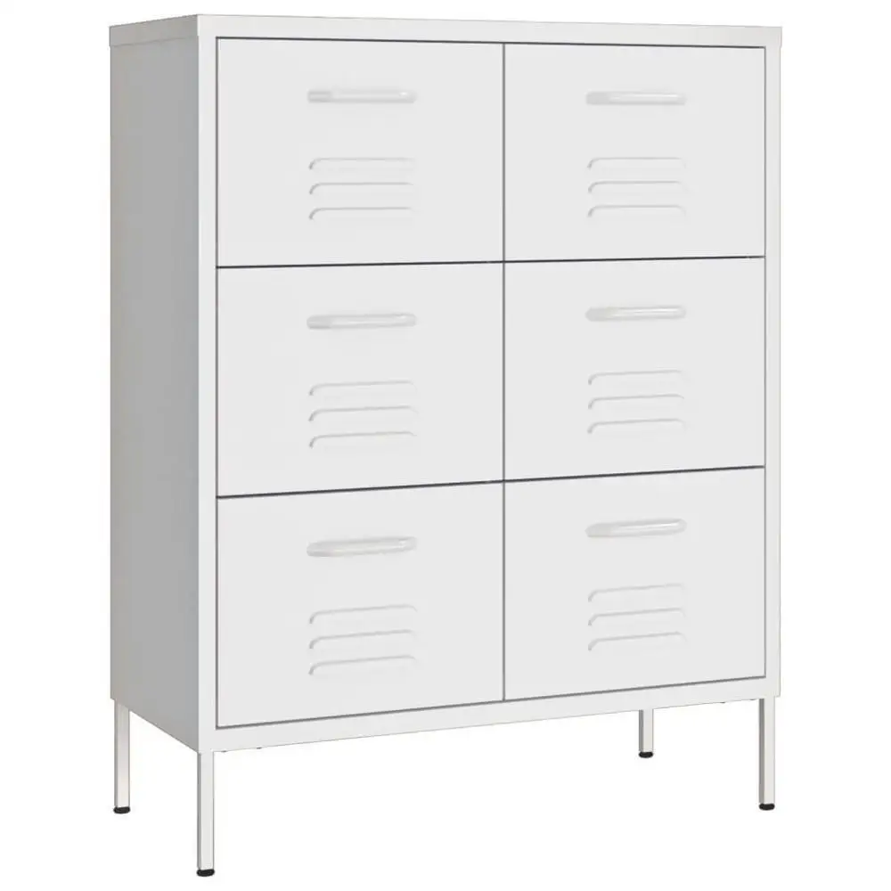 

vidaXL Drawer Cabinet White 31.5"x13.8"x40" Steel White