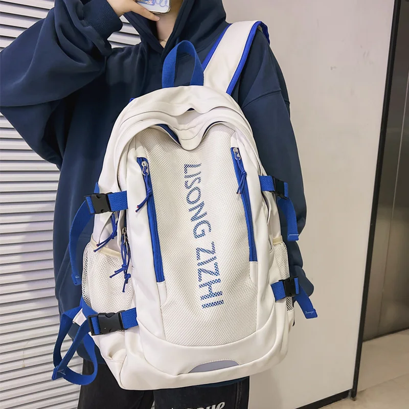 

Модный нейлоновый рюкзак с несколькими карманами для женщин и мальчиков, сетчатая школьная сумка для студентов колледжа, большой мужской р...