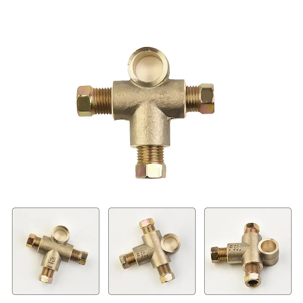 

10 мм, фитинги для тормозных труб, 3-ходовой тормозной Т-образный тройник с 3 короткими гайками, соединительные метрические M10 3/16 дюйма, шланги для тормозов, аксессуары