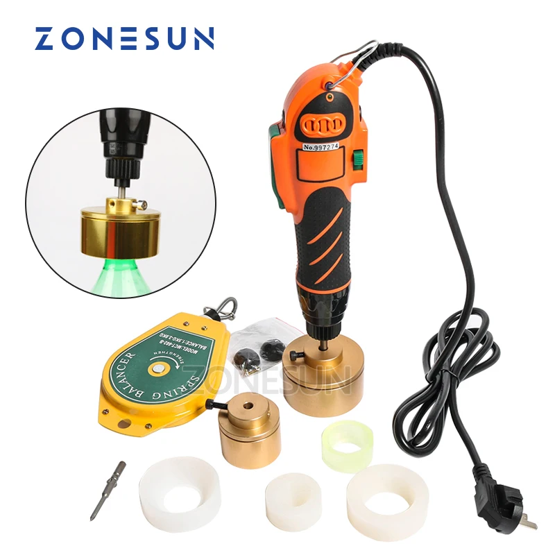 ZONESUN Hand Held Capping Tool Plastic Bottle Capping 10-50mm Manual Cap Screw Capping Machine For juice milk Bottle Packaging