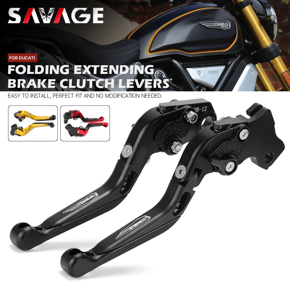 Folding Clutch Brake Levers For DUCATI SCRAMBLER 1100 800 Full Trottle 2018-2022 2019 Motorcycle Accessories Extendable Handles