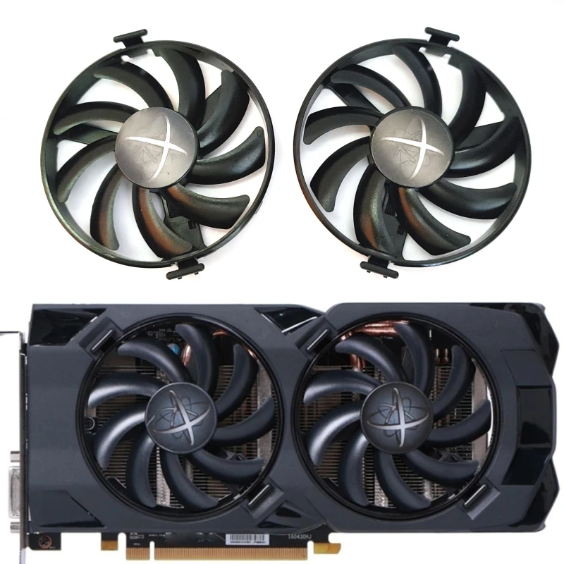 

NEW 2PCS FDC10U12S9-C RX 480 RX 470 GPU Fan，For XFX Radeon RX 480 470 470D RS Black Wolf Graphics Card Cooling Fan
