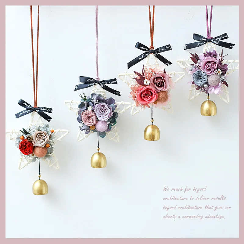 

Wedding Qixi Festival Handmade Dried Flowers Diy Star Rattan Car Hanging Garland Material Package Props Home Decoration Supplies