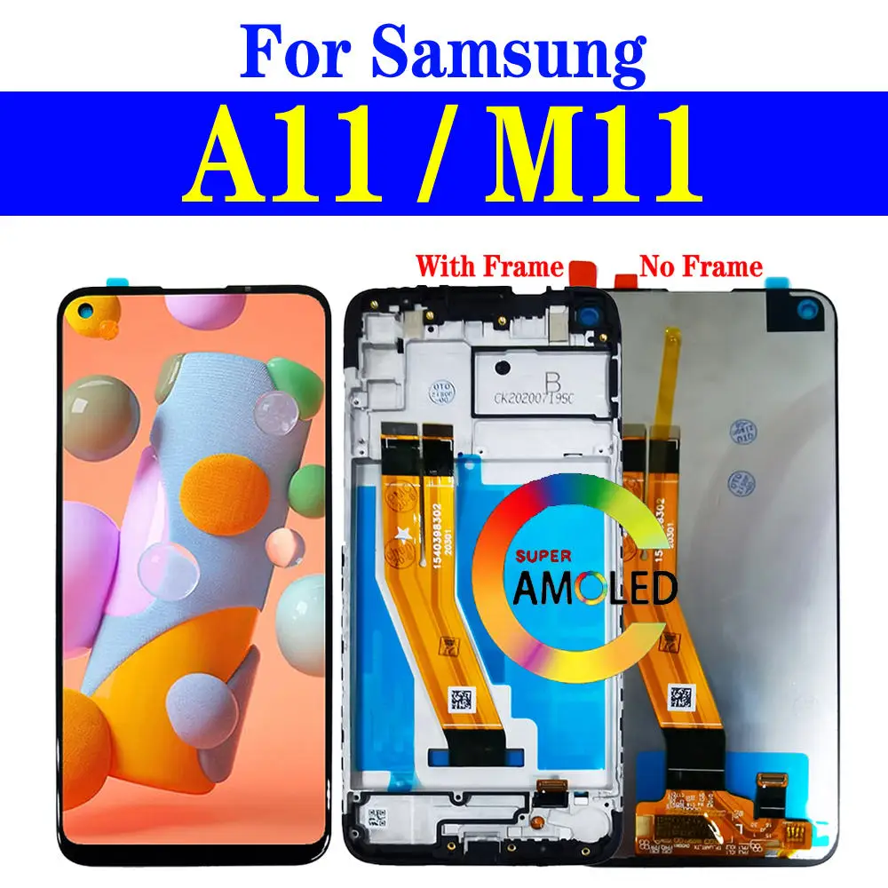 A115F ЖК-дисплей с рамкой для Samsung Galaxy A11 M11 M115 Дисплей A115M SM-A115F/DS Замена сенсорного