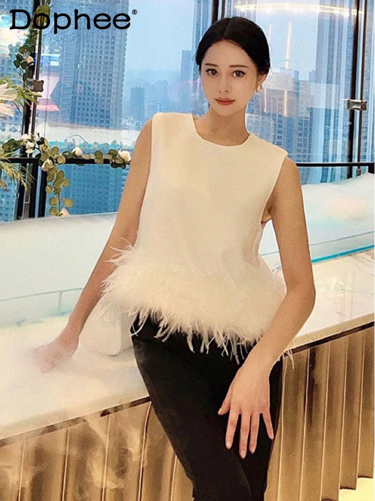 

Tank Tops For Women Summer 2022 Slim Temperament Quilted Sleeveless Vest Jacket With Hem Stitching Female Clothing