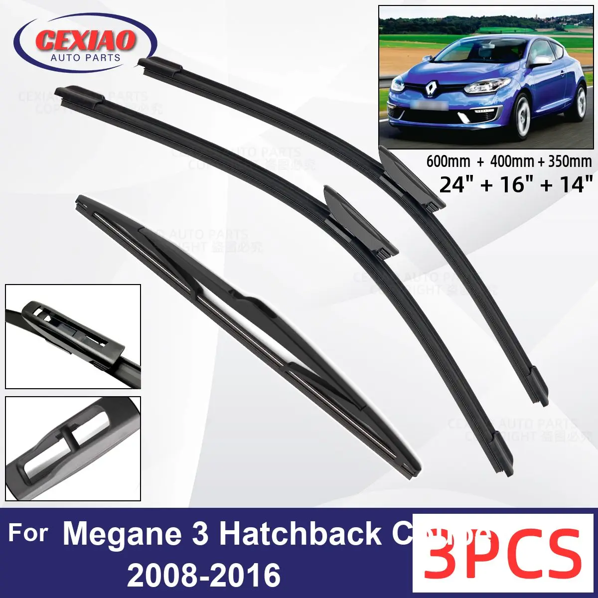 

Щетки стеклоочистителя SoftRubber для Renault Megane 3 Hatchback, Coupe 2008-2016