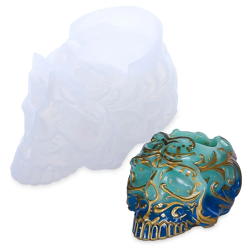 

Контейнер для хранения карандашей, держатель для УФ эпоксидной смолы, поделки «сделай сам», банки для хранения с черепом, форма для смолы, си...