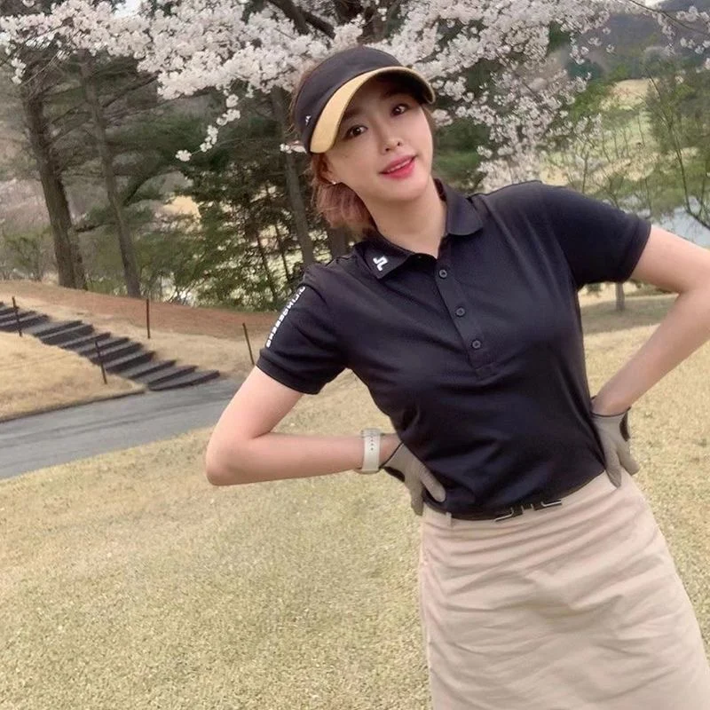 

Summer Golf apparel Women's short-sleeved sports sweat permeable T-shirt Wicks sweat quick drying jersey lapel POLO shirt