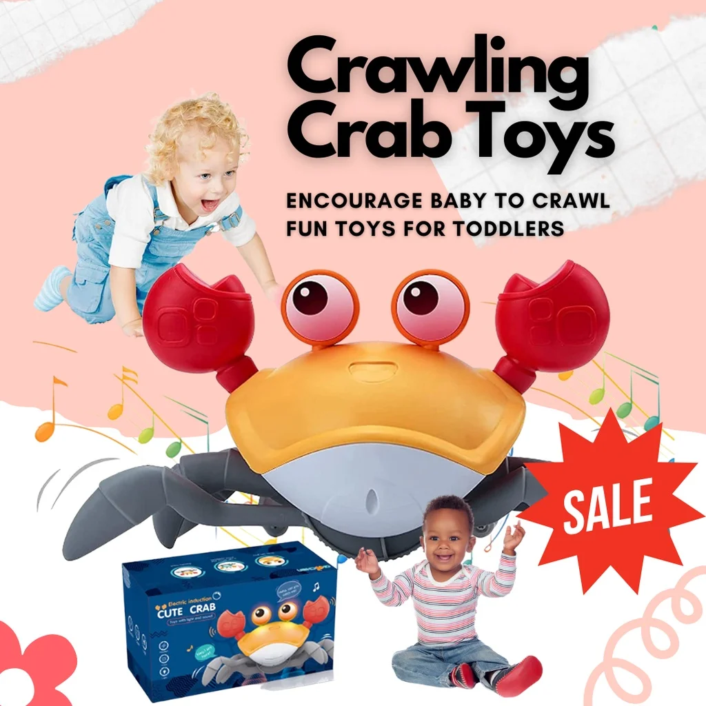 Electric Toy Escape Crab Crawling Crab Toy with Music LED Light Up Children'S Toys Birthday Gifts Interactive Learn To Climb Toy