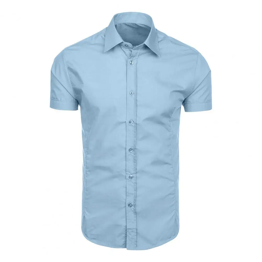 

Comfortable Single Breasted Europe Short Sleeve Summer Man Shirt for Daily Wear