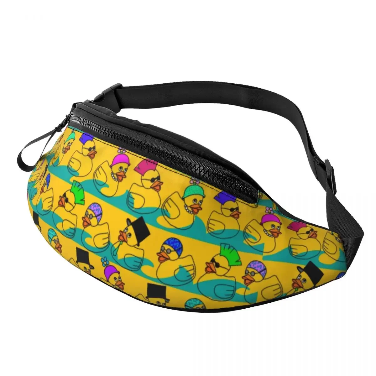 

Cartoon Rubber Ducks Fanny Pack Women Men Custom Animal Crossbody Waist Bag for Travel Hiking Phone Money Pouch