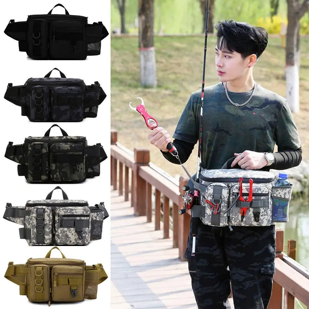 

Multifunctional Fishing Tackle Bag To Wear Waist Waterproof Put Away Fishing Tools Put Water Cup Cell Phone (only A Fishing Bag)