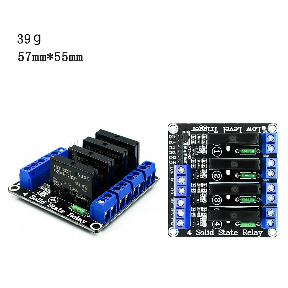 1/2/4/8 Channel SSR 5V DC G3MB-202P Solid State Relay Module For PI AVR PIC 160MA With Fuse Output 1 2 4 8 Way |