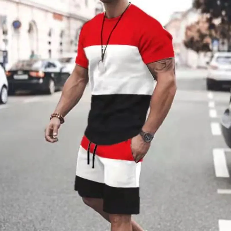 Men Tracksuit New 3D Printed T Shirt Shorts Sportswear Mens Clothing Suit Man Oversized Jogger Casual Set Summer Streetwear Suit