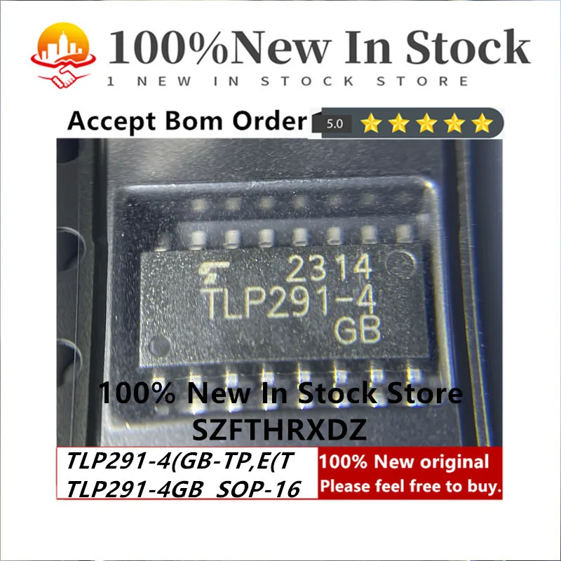 

100% NEW ORIGINAL TLP291-4(GB-TP,E(T TLP291-4GB SOP-16 TLP291-4(TP,E(T TLP291-4 SOP16 OPTOCOUPLER TRANSISTOR, 80V, 0.05A