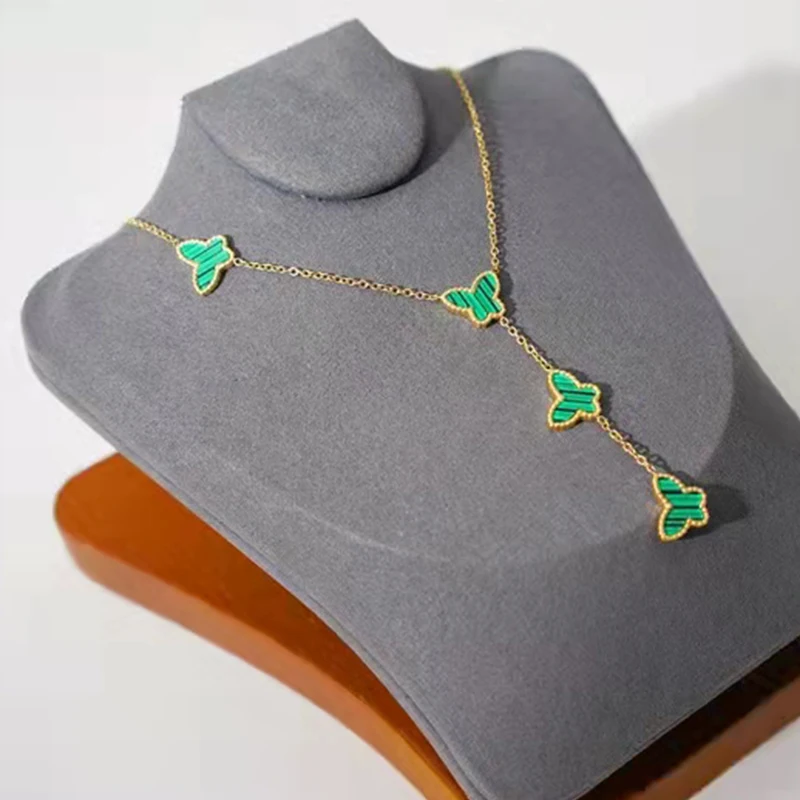 

New Hot Sale Stainless Steel Butterfly Necklace For Women Y Shaped Chain Gold Plated Temperament Fashion Gifts Jewelry