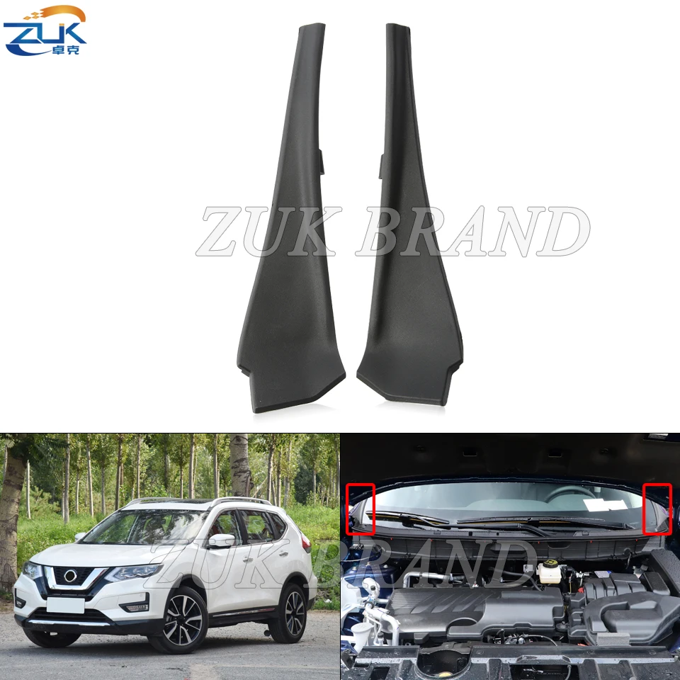 Car Front Windshield Wiper Arm Cowl Side Trim Lid Windscreen Hinge Cover For Nissan X-Trail Xtrail T32 Rogue 2014-2018 LHD Model