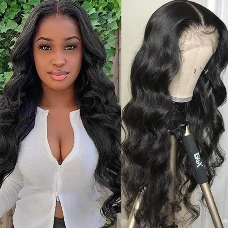 

Scheherezade Body Wave Lace Front Wigs Black Synthetic Lace Front Wig For Black Women Long Wig With Baby Hair 2022 New Fashion