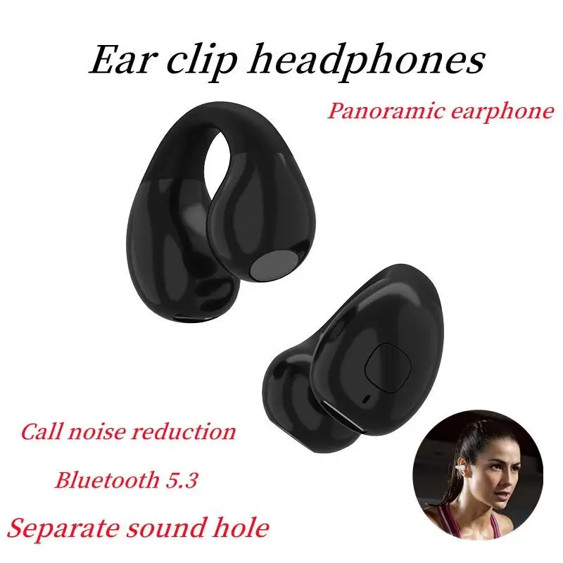 

A6 Bluetooth Earphones Ear Clip Design Support Single Ear Use HiFi Sound Quality Noise Reduction Technology HD Call Earphones