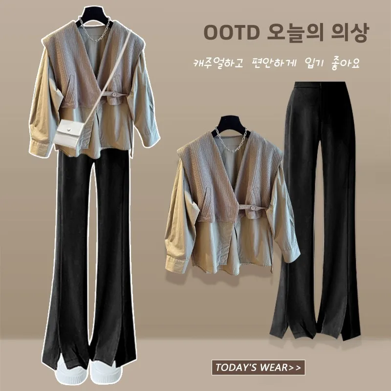 Женская одежда больших размеров осенне-зимняя новинка модная лоскутная для