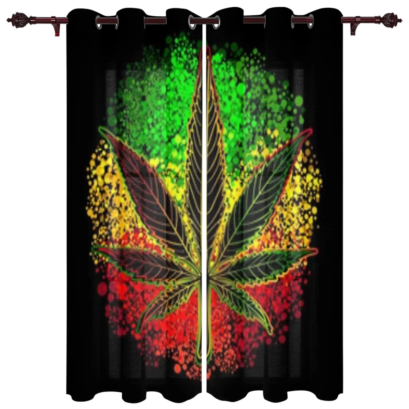 

Abstract Pattern Leaf Luxury Curtains Living Room Bedroom Window Curtain Valance Curtains For Kitchen Home Decor