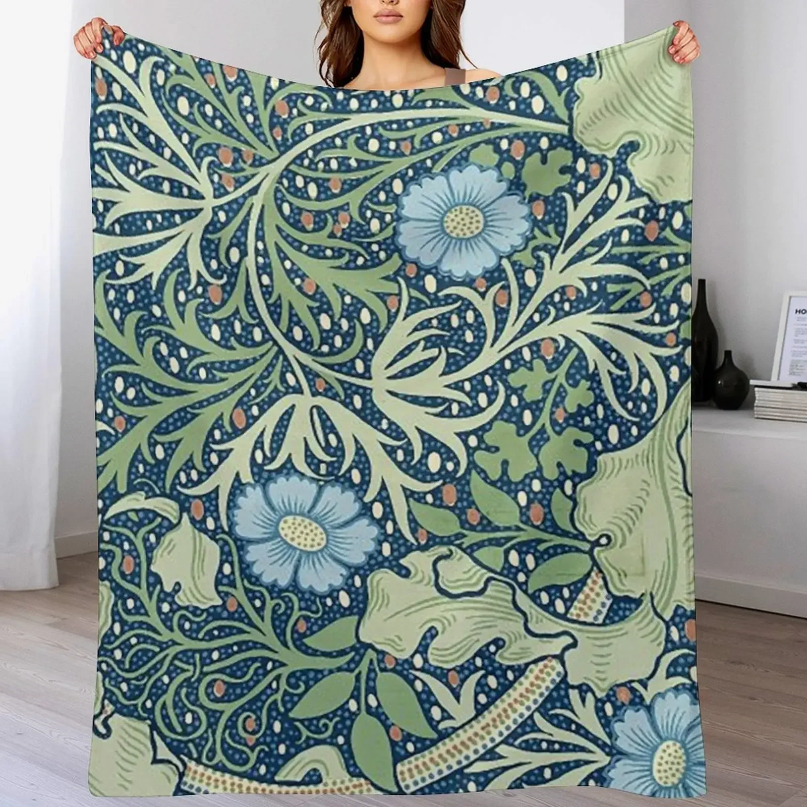 Вильям Моррис морские водоросли узор викторианский синий зеленый Цветочный