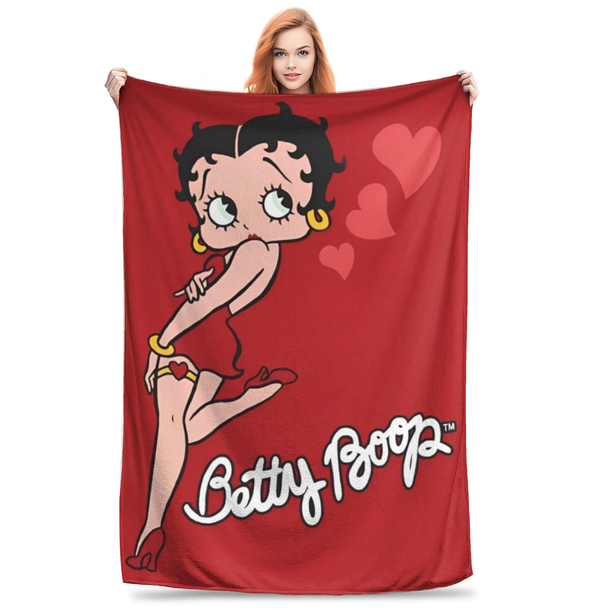 Вязаные одеяла B-Betty с героями мультфильмов B-Boop Love флисовое ультра-мягкое одеяло