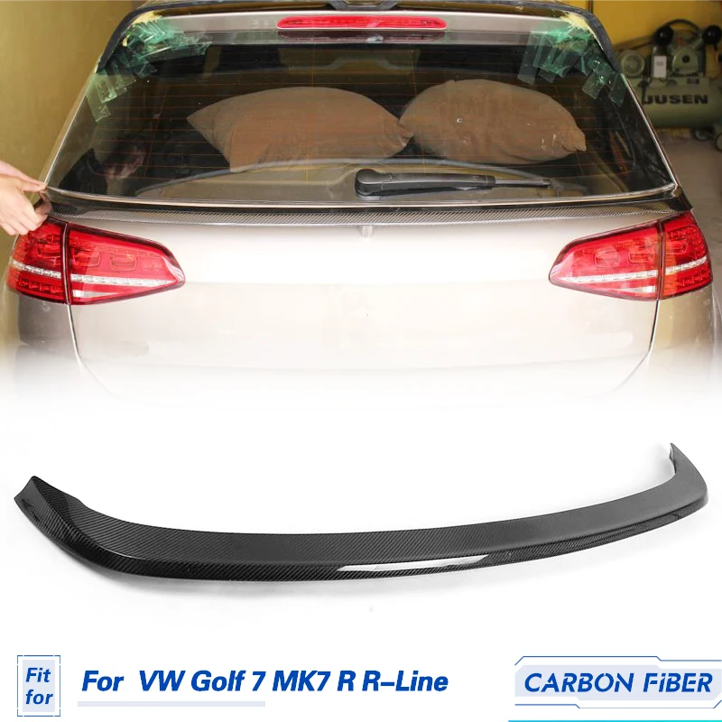 

Rear Trunk Middle Spoiler Carbon Fiber For Volkswagen VW Golf 7 VII MK7 GTI R R-Line Standard 14-17 Rear Middle Wing Spoiler FRP