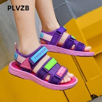 plvzb 2022 summer childrens sandals mesh breathable kids sandals for girls boys non slip wear resistant youth children shoes