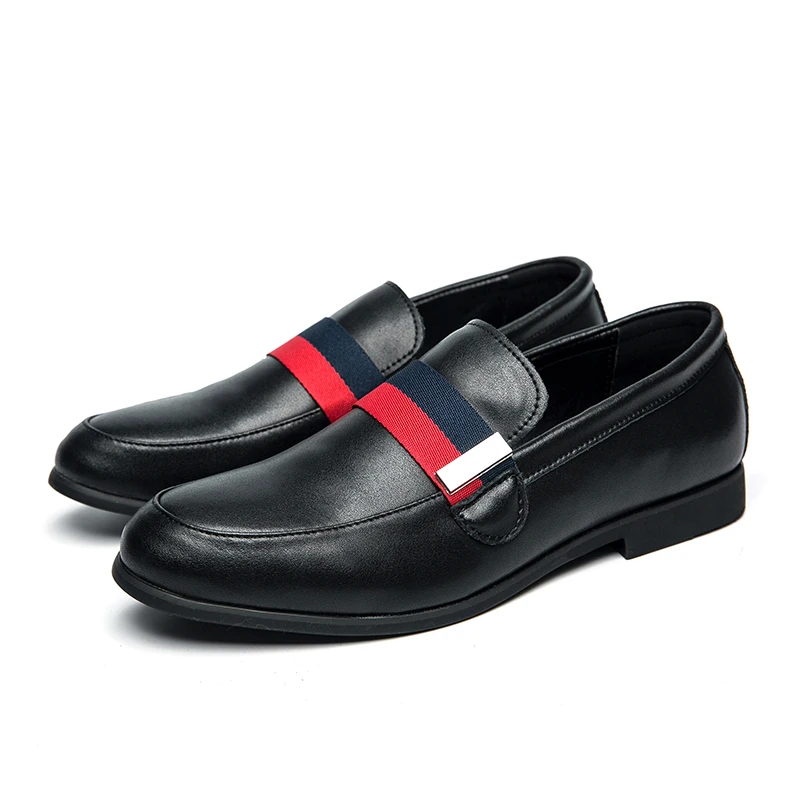 

J50 New Men's Shoes Leather Layer Leather Cover Foot Soybean Shoes One Foot Comfortable Casual Pointed Flat Young Men's Shoes