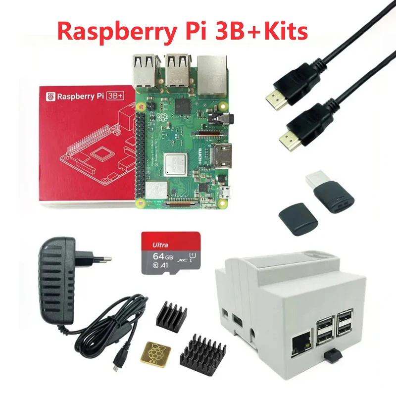 Raspberry Pi 3 Model B Board 3B Plus ABS чехол Heatsink дополнительный источник питания с WiFi BT Gigabit Ethernet