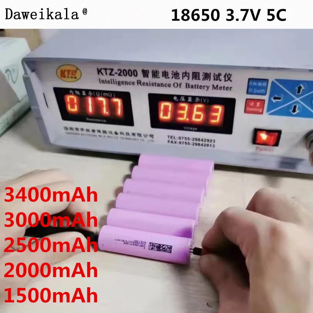 

100% brand new original 18650 5c3400 3000 2600 2000 1500mah battery 3.6V discharge 20A special rechargeable power battery