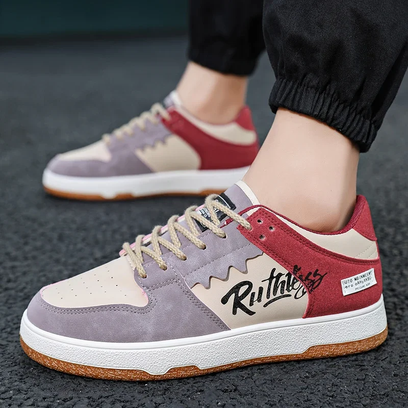 

Новинка 2024, мужская обувь, осенняя Новинка, плоская подошва, дышащая модная спортивная обувь на шнуровке, Мужская Удобная спортивная обувь для бега на открытом воздухе