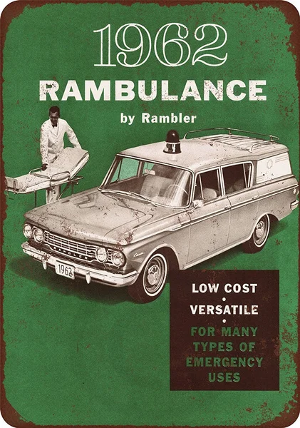 

1962 Rambler машина скорой помощи винтажная репродукция металлический знак