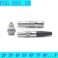 a pair fgg eeg 1b 2 3 4 5 6 7 8p push pull self locking metal quick plug and female socket for data and telecom systems pc board