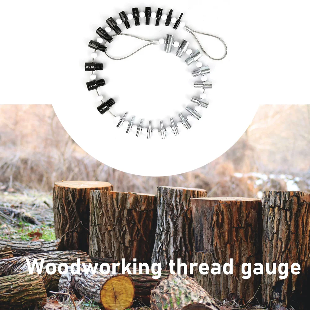 

Portable Thread Tester Bolt Nut Screw Imperial Metric Bolt Nut Screw Thread Checking Checker 26 Male/Female Size Gauge