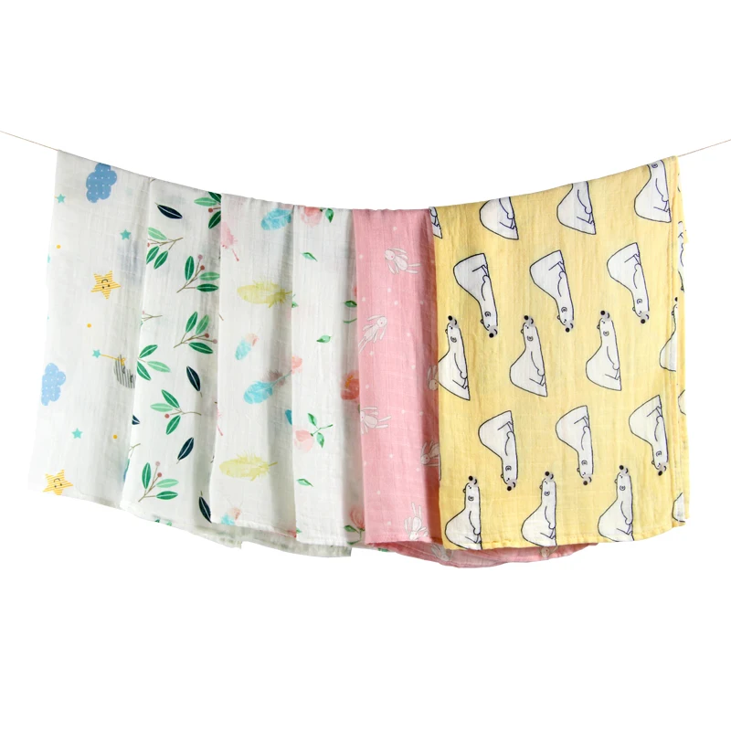 

New Blankets Bamboo Bath Baby Swaddle Kids Muslin Organic Cotton Fabric Super Soft Stuff Girls Burp Cloth Towel Monthly Wrap