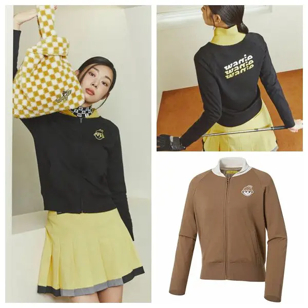 

W Golf Women's T-Shirt Windproof warm small lapel loose Han Fan golf knitted cardigan