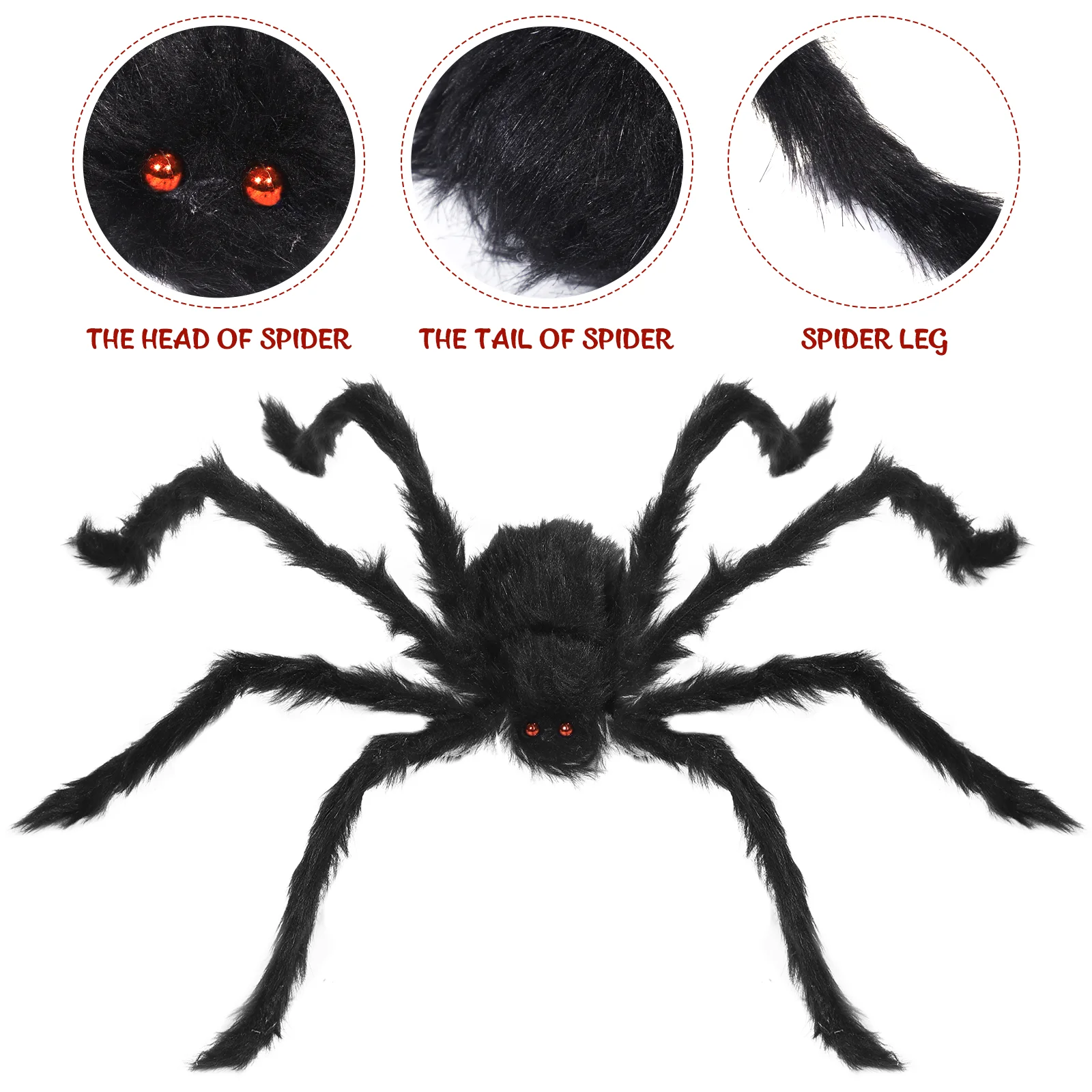 BESPORTBLE Искусственный Паук Моделирование Плюшевая Игрушка Черный Цвет